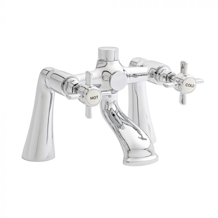 Bath deck-mounted mixer tap