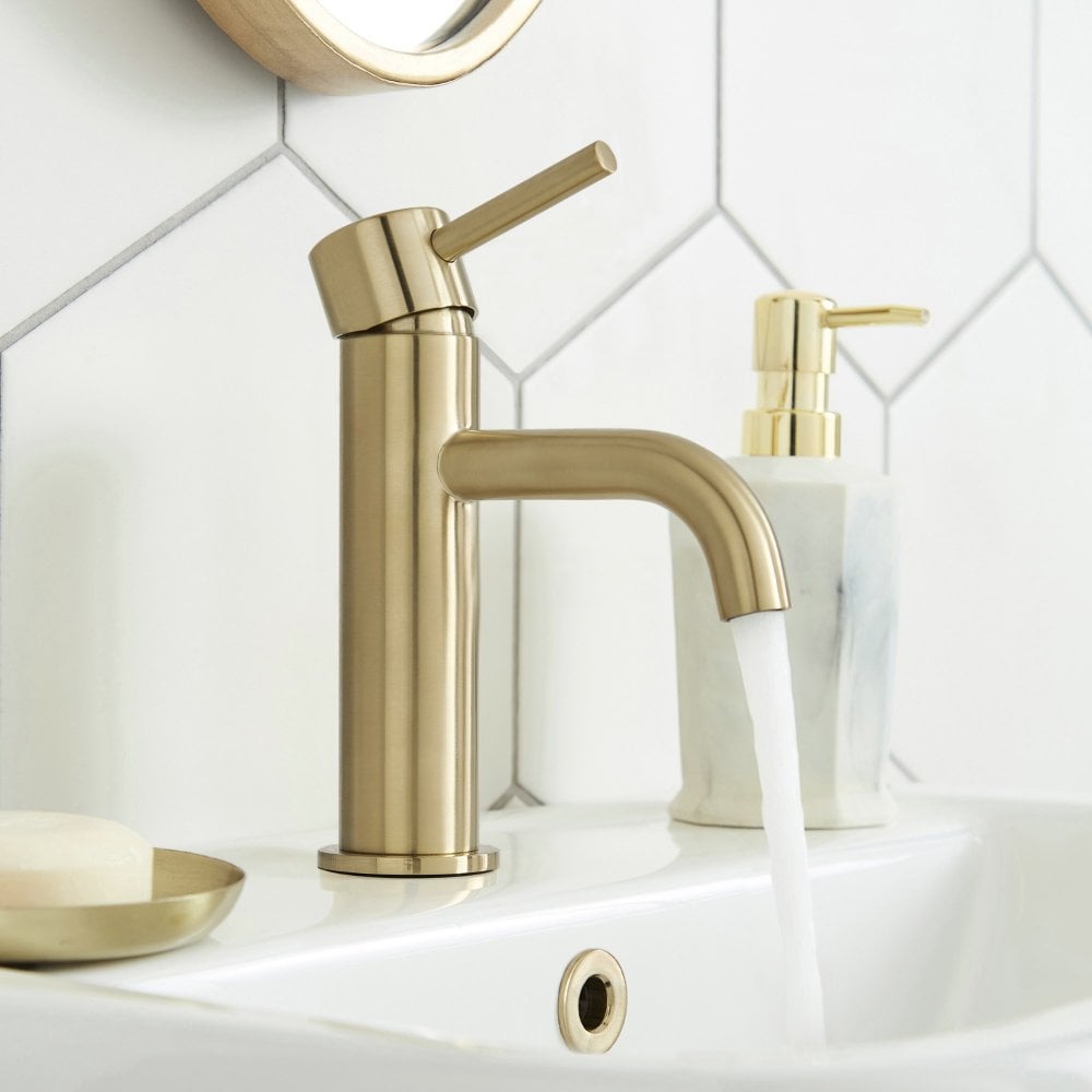 Brushed-brass tap