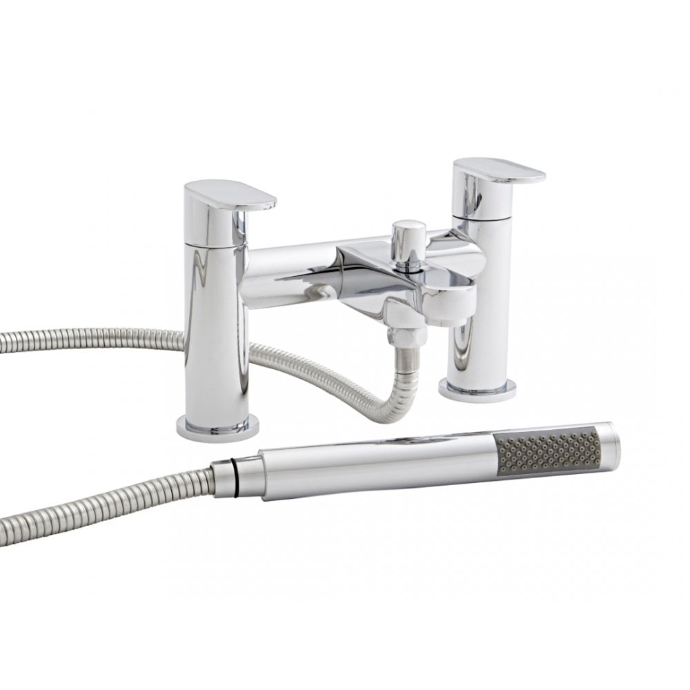 Modern H deck-mounted bath tap with hose