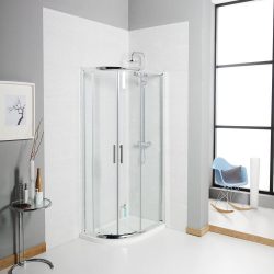 Shower Buying Guide: Things to consider when buying a shower - Offset quadrant shower with sliding doors.