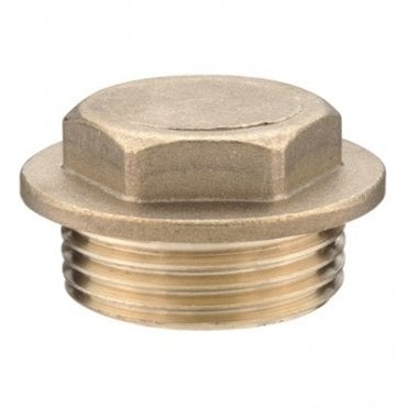 1/4" Male Threaded Flanged Brass Plug
