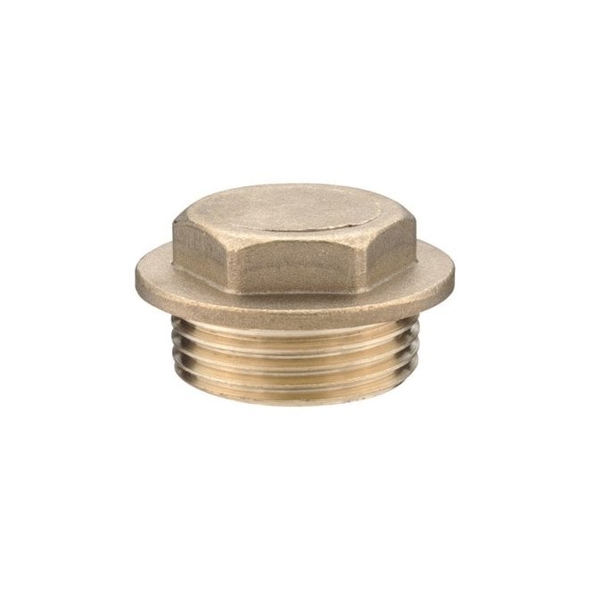 1" Male Threaded Flanged Brass Plug