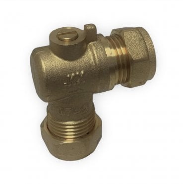 15mm Angled Isolating Valve Brass