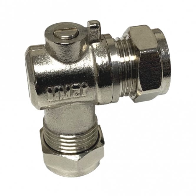 15mm Angled Isolating Valve Chrome