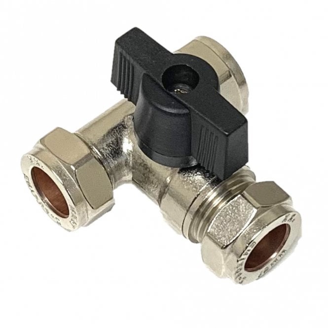 15mm Full Bore Isolating Tee with Black Lever Handle