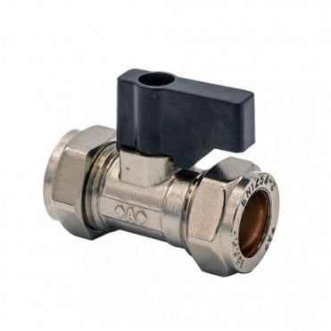 15mm Isolating Valve with Black Lever Handle (10 Pack)