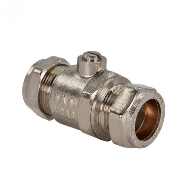 15mm Straight Full Bore Isolating Valve Chrome (10 Pack)