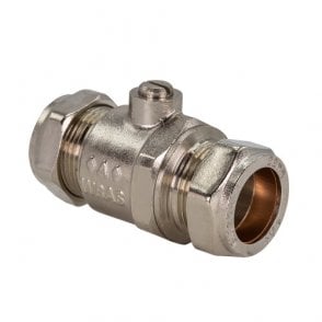 15mm Straight Full Bore Isolating Valve Chrome