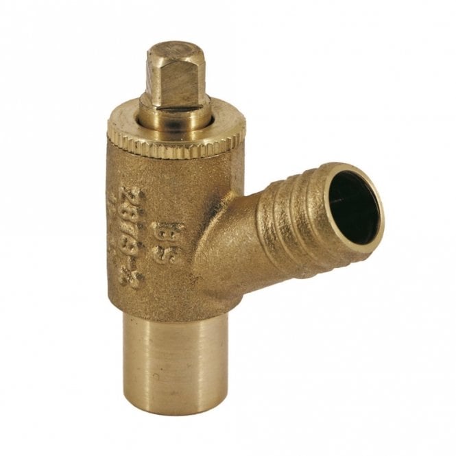 15mm Type A Plain Shank Brass Drain Off Cock