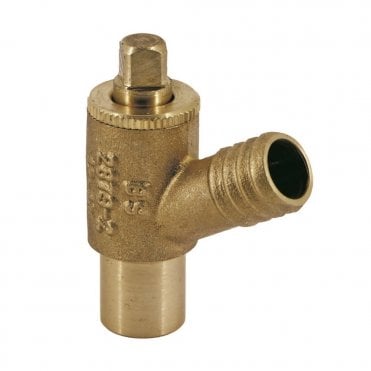 15mm Type A Plain Shank Brass Drain Off Cock