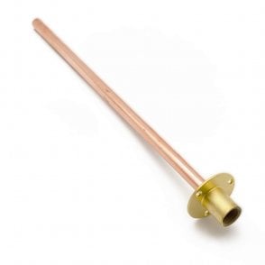 15mm x 1/2" Hose Union Bib Tap Wall Plate with 600mm Copper Tail