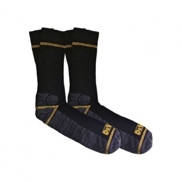 2 x Pairs DeWalt Work Socks Pro Comfort Industrial Hydrovent Workbook Black 7-11