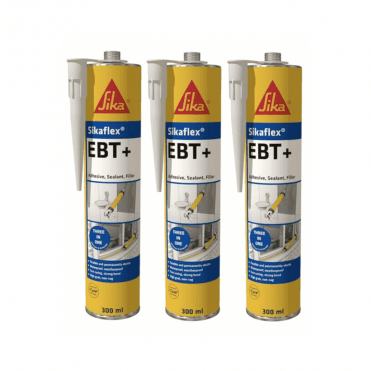 3x 300ml Black Sikaflex EBT+ Adhesive, Sealant & Filler
