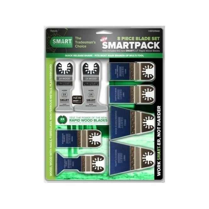 Smart 8 Piece Trade Smartpack Set Inc 2x Rapid Wood Blades H8RWMAK