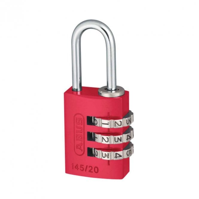 ABUS 145/20 Red Combination Aluminium Padlock 46569