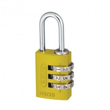 145/20 Yellow Combination Aluminium Padlock 46572