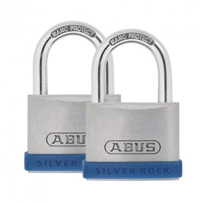 ABUS 40mm Silver Rock 5 Padlock Twin Pack