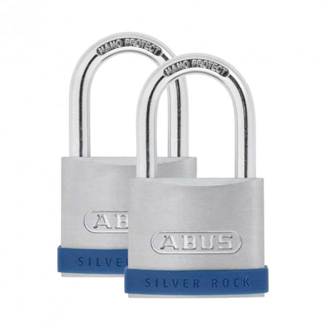 ABUS 50mm Silver Rock 5 Padlock Twin Pack