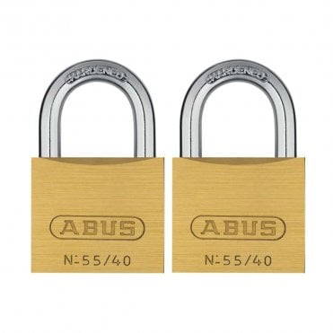 55/40 Brass Padlocks Twin Pack 32125