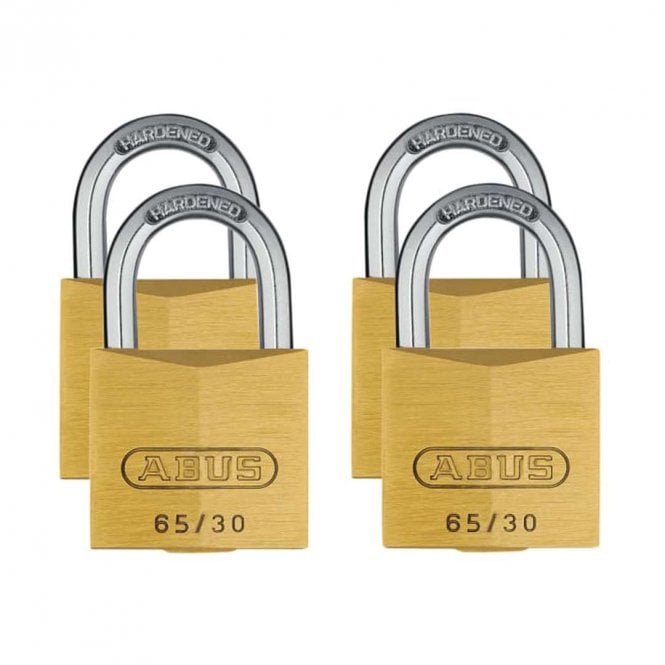 ABUS 65/30 Brass Padlocks Quad Pack 33664