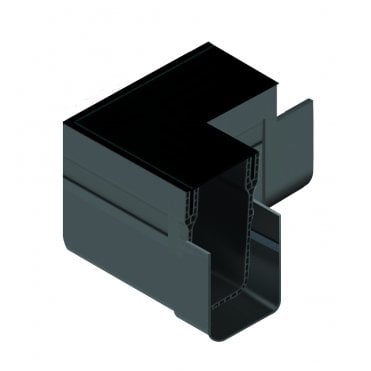 Slimline Threshold Channel Drain Corner Unit - Black Grate