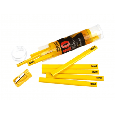 10 x Carpenter's Pencil & Sharpener Set