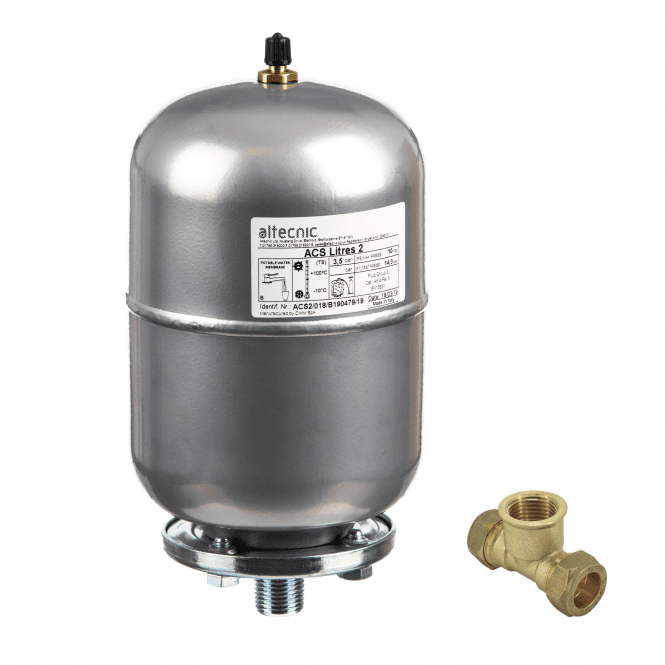 Altecnic Reflex 2 Litre Mini Potable Expansion Vessel PV2M & Tee