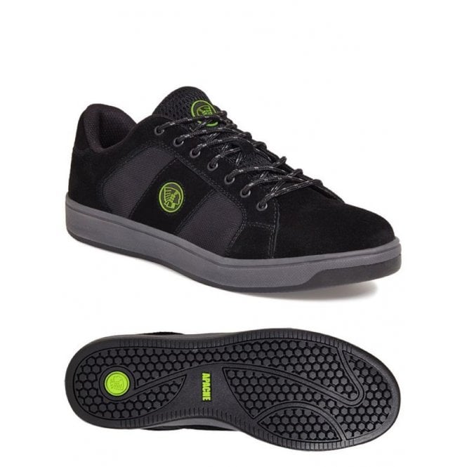 Apache Kick Black Suede Cup Sole Safety Trainer