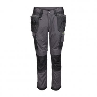Sudbury Grey/Black Holster Slim Fit Stretch Trousers