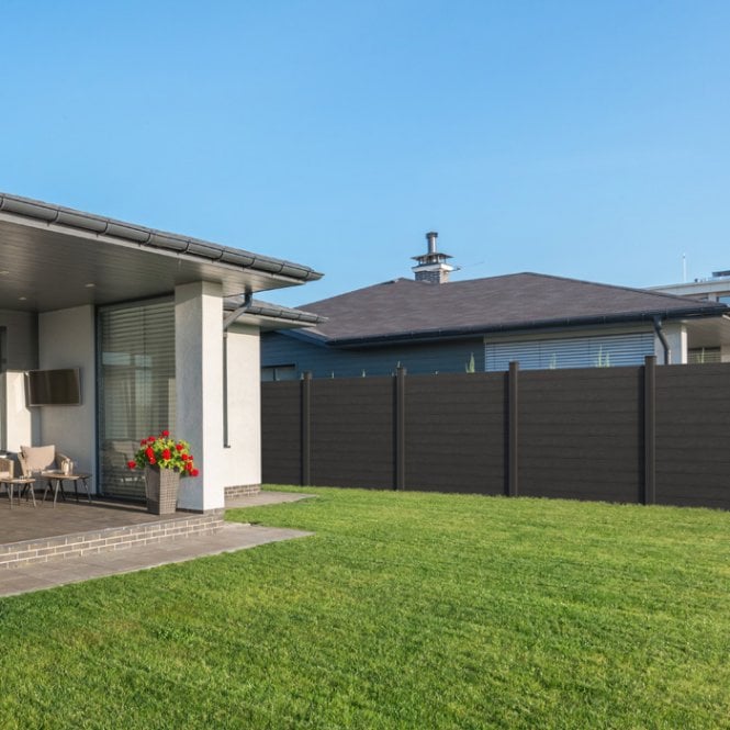 Arborfence 1800mm Dark Grey Composite Fence Panel End Kit