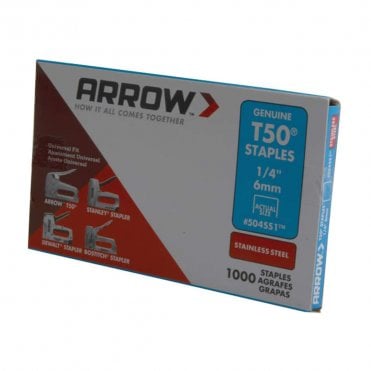 Type T50 Stainless Steel Staples