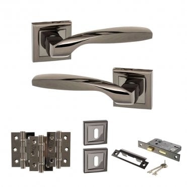 Black Nickel Status Oklahoma 3 Lever Lock Set