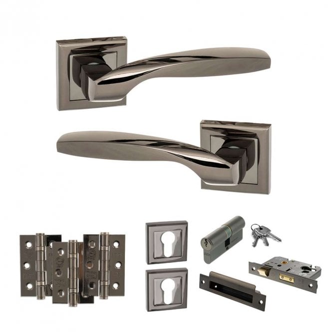 Atlantic Hardware Black Nickel Status Oklahoma Euro Lock Set