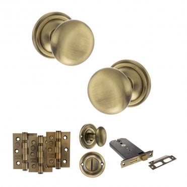 Old English Harrogate Horizontal Bathroom Lock Set