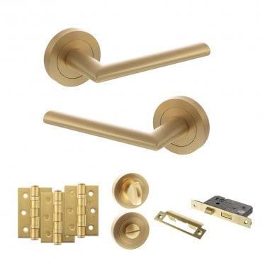 Satin Brass Status Alabama Bathroom Set