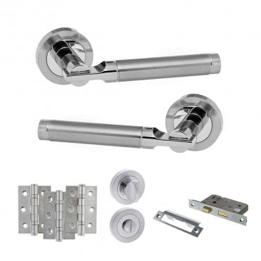 Satin Chrome/Polished Chrome Status Dakota Bathroom Set