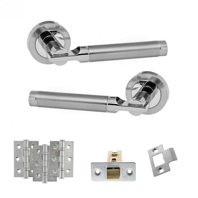 Atlantic Hardware Satin Chrome/Polished Chrome Status Dakota Latch Set