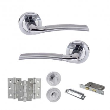 Satin Chrome/Polished Chrome Status Indiana Bathroom Set