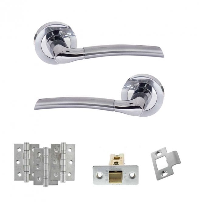 Atlantic Hardware Satin Chrome/Polished Chrome Status Indiana Latch Set