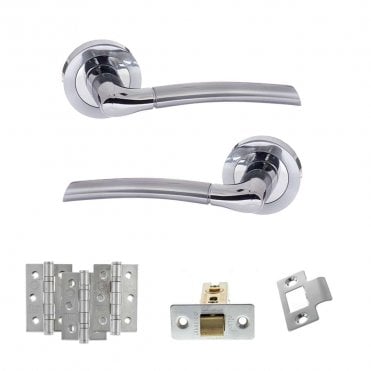 Satin Chrome/Polished Chrome Status Indiana Latch Set