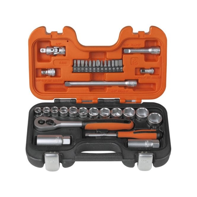 Bahco 34-Piece Socket Set - 1/4in & 3/8in Drive -  S330
