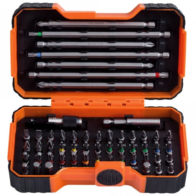 Bahco 54-Piece Screwdriver Bits & Magnetic Holder, 59/S54BC