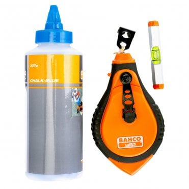 Blue Chalk Chalk Line & Line Level Set