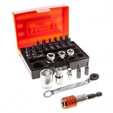 Mini Ratchet Socket Bit Set of 26 Metric 1/4in Drive 2058/S26 BAH2058S26