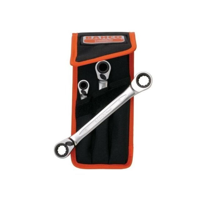 Bahco Reversible Ratchet Spanner Metric Set S4RM/3T 8mm - 19mm