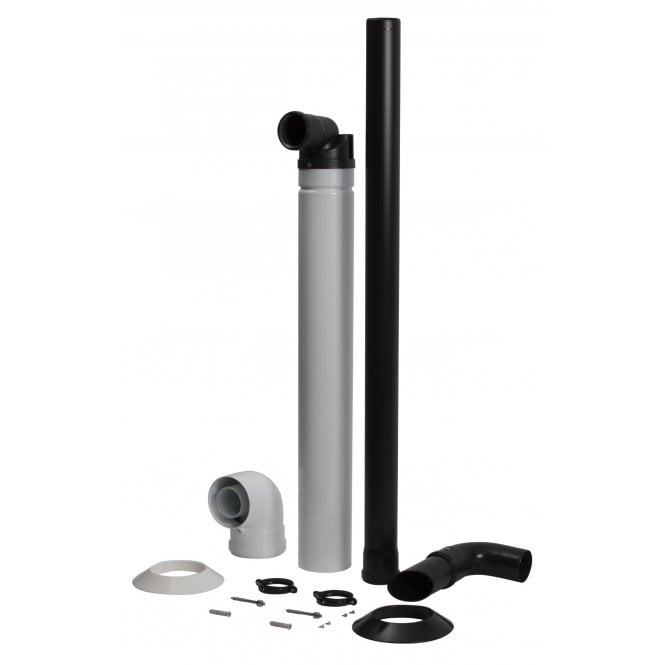 Baxi Multifit Standard Horizontal Flue inc. Plume Displacement Terminal Kit Black