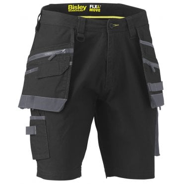 Flex & Move Stretch Utility Cargo Short With Holster Tool Pockets 280Gsm