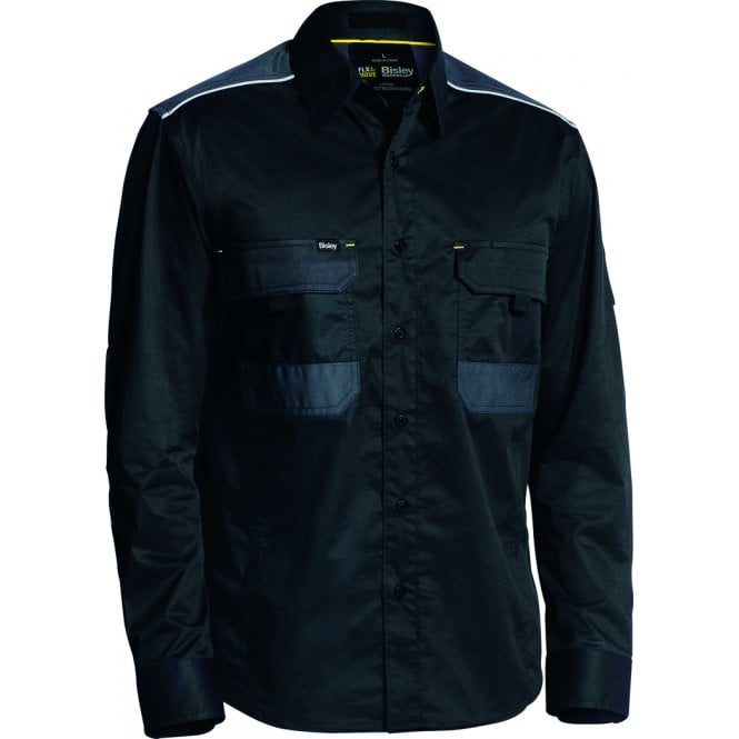 Bisley Shirt Flex & Move  Mechanical Stretch Unisex Long Sleeve