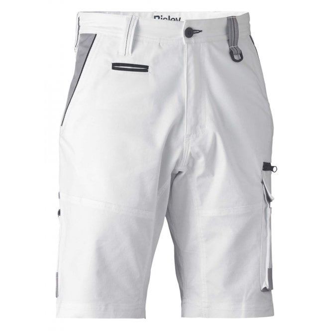 Bisley Shorts Cargo Cotton Contrast Painters 280Gsm White