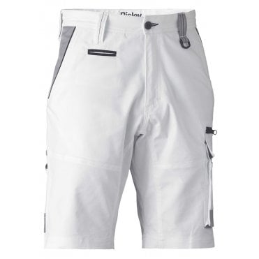 Shorts Cargo Cotton Contrast Painters 280Gsm White